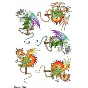 Декупажная рисовая бумага А4 дракон символ года 2024 1816