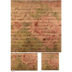 Декупажная рисовая карта бумага без прожилок А4 салфетка 1371 текст письмо рукопись винтаж крафт Milotto