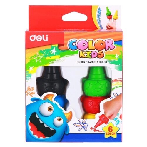 Deli Восковые пальчиковые мелки Color Kids 6 цветов от компании М.Видео - фото 1