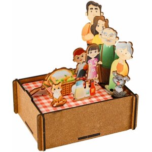 Деревянная игрушка для песка "Семья", детский сюжетно-ролевой набор для песочницы из 13 фигурок