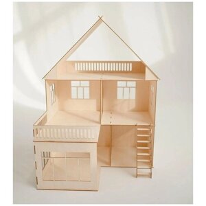 Деревянная игрушка "Кукольный дом", домик для кукол, набор для творчества с красками