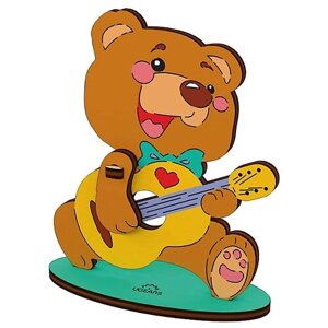 Деревянная модель-раскраска для детей UGears 4Kids Медвежонок (Bear)