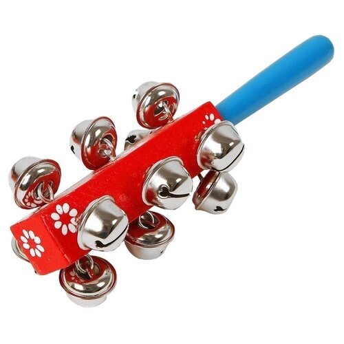 Деревянная музыкальная игрушка Лесная мастерская "Погремушка с колокольчиками и ручкой", для детей и малышей