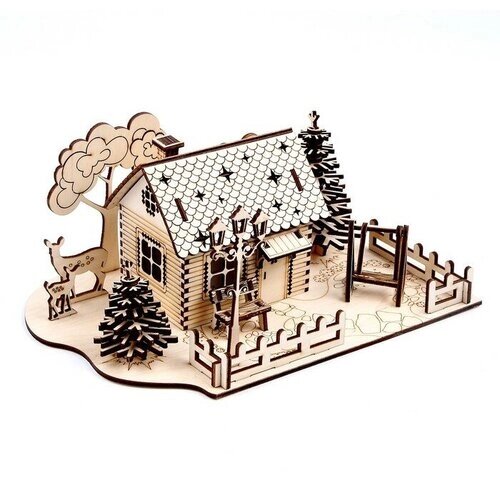 Деревянные Альтаир Сборная модель «Домик с двориком-ночник» от компании М.Видео - фото 1