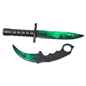 Деревянные ножи Керамбит-штык нож М9 Зеленый/Гамма волны (сувенир из дерева) MASKME