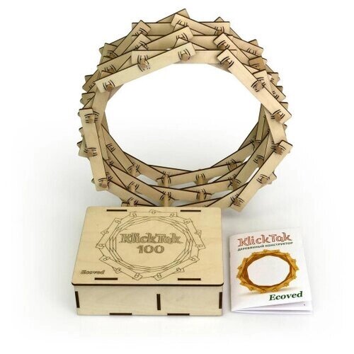 Деревянный 3D-конструктор Klick Tak Ecoved (Кликтак Эковед) в подарочной упаковке от компании М.Видео - фото 1