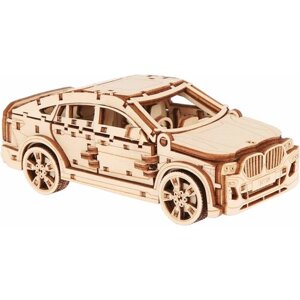 Деревянный конструктор сборная модель 3D машина BMW X6, 13х6.5х5 см