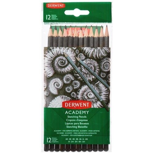 Derwent Набор карандашей чернографитных Academy Sketching Hang Pack 5H-6B, 12 шт (2300412) от компании М.Видео - фото 1
