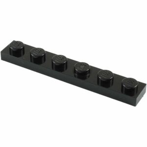 Деталь LEGO 366626 Плитка 1X6 (черный) 50 шт.
