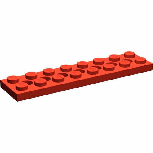 Деталь LEGO 373821 Плитка 2X8 c отверстиями (красная) 50 шт. от компании М.Видео - фото 1