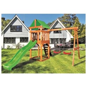 Детская игровая площадка Babygarden Play 2 светло-зеленая вместимость 5-8 детей, материал дерево/пластик/сталь, безопасная конструкция