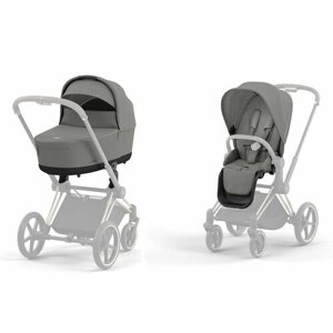 Детская коляска NEW Cybex Priam IV 2 в 1 Mirage Grey шасси ROSEGOLD