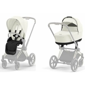 Детская коляска NEW Cybex Priam IV 2 в 1 Off White шасси ROSEGOLD