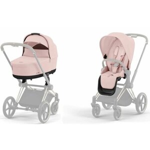 Детская коляска NEW Cybex Priam IV 2 в 1 Peach Pink шасси Chrome Black