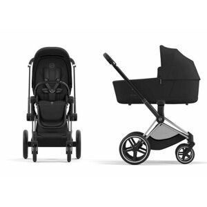 Детская коляска NEW Cybex Priam IV 2 в 1 Sepia Black шасси Chrome Black