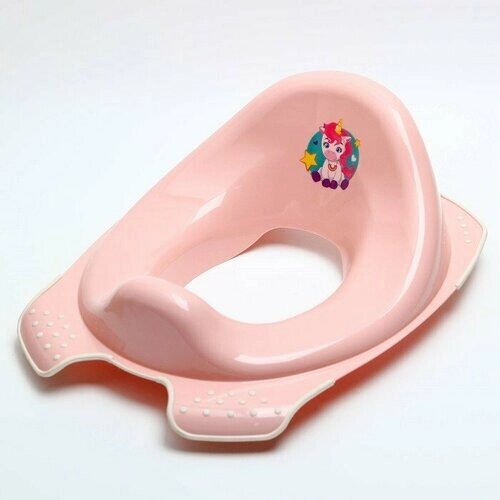 Детская накладка - сиденье на унитаз «Мишка» антискользящая, цвет розовый (комплект из 3 шт)