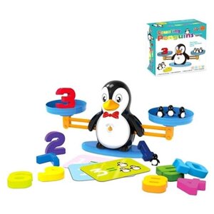 Детская обучающая игра развивающая головоломка математические весы Пингвин, счетный материал, обучение счету, учим цифры, полезный подарок