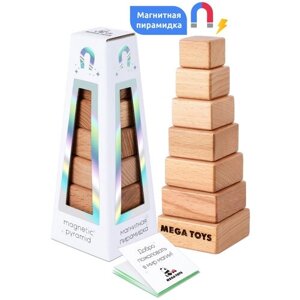 Детская пирамидка деревянная Мега Тойс магнитный конструктор детский / развивающие игры для малышей