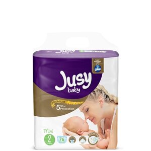 Детские подгузники Jusy Baby Премиум Джамбо MINI №2 3-6 кг 76 шт/уп
