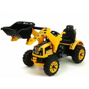 Детский электромобиль трактор с механическим ковшом Jiajia - жёлтый