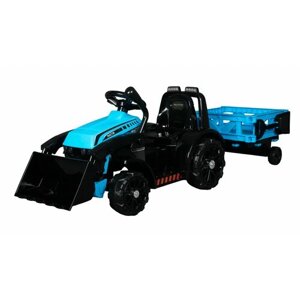 Детский электромобиль трактор с прицепом и ковшом (пульт 2.4G) - ZP1001C-Blue