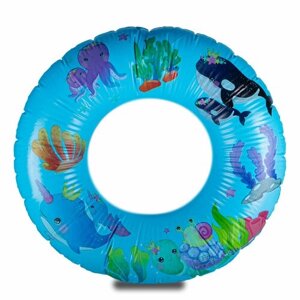 Детский надувной круг для плавания (морское дно голубой)