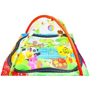 Детский развивающий коврик для малышей Baby Toys, с подвесками-погремушками, коврик с дугами для малышей, возраст 0, 89х82х42 см