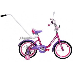 Детский велосипед Black Aqua Princess 14", 1s, с ручкой (розово-сиреневый)