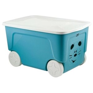 Детский ящик для игрушек COOL, на колёсах 50 литров, цвет синий колокольчик