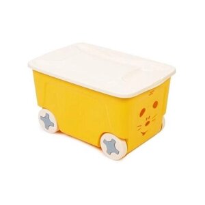 Детский ящик для игрушек COOL на колесах 50 литров, цвет жёлтый Plastic Centre 4980317 .