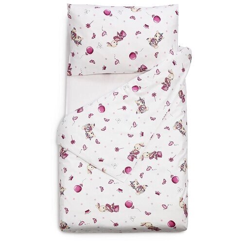 Детское постельное белье в кроватку 120*60 SWEET DREAMS MOSCOW UNICORE белый/розовый от компании М.Видео - фото 1