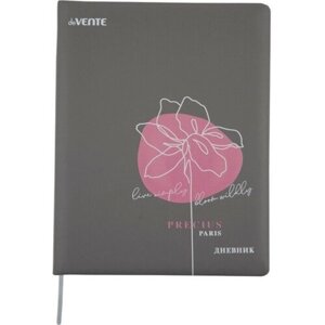 DeVENTE Дневник универсальный для 1-11 класса Flower, твёрдая обложка, искусственная кожа, с поролоном, шелкография, ляссе, 80 г/м2