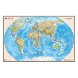 Ди Эм Би Карта мира политическая 122*79см, 1:30М, с флагами, интерактивная