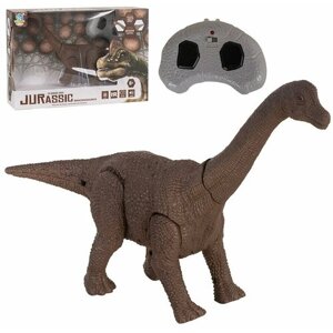 Динозавр Брахиозавр 28 см на инфракрасном управлении, со световыми эффектами, радиоуправляемая игрушка 6669 в коробке