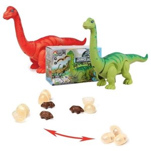 Динозавр Брахиозавр, движение, световые и звуковые эффекты, откладывает яйца, 12х15,5 см