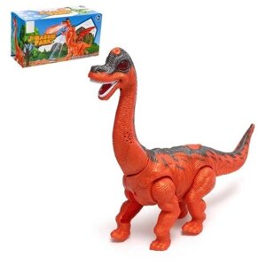 Динозавр "Диплодок", эффект дыма, откладывает яйца, с проектором цвет оранжевый 7695421