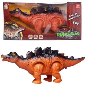 Динозавр Junfa Стегозавр, электромеханический, откладывает яйца, свет, звук, оранжевый WB-00701/оранжевый