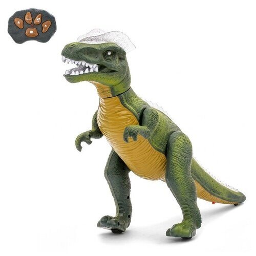 Динозавр радиоуправляемый T-Rex, световые и звуковые эффекты, работает от батареек, цвет зелёный от компании М.Видео - фото 1