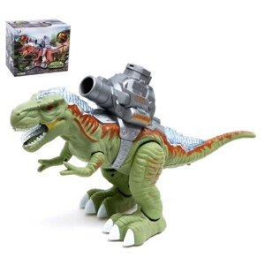 Динозавр «Рекс», стреляет шарами, работает от батареек, свет и звук, цвет зелёный