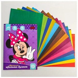 Disney Бумага цветная двусторонняя «Минни Маус», А4, 16 л, 16 цв, Минни Маус