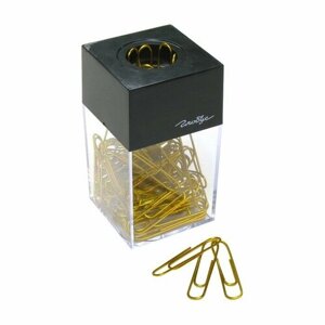 Диспенсер для скрепок GLOBUS, магнитный (скрепки золотистые: 70 шт, 50 мм) (комплект из 8 шт)
