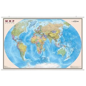 DMB Интерактивная политическая карта Мира 1:20, на рейках, в тубусе, ОСН1234847, 156  101 см