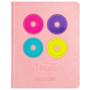 Дневник 1-11 кл. 48л. (твердый) Donut", иск. кожа, аппликация, тисненине, тонир. блок, ляссе