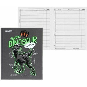 Дневник универсальный для 1-11 класса T-Rex, твёрдая обложка, искусственная кожа, шелкография, ляссе, 80 г/м2