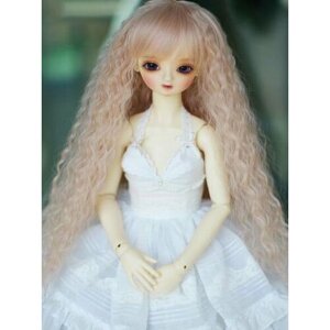 DollGa Wig W105_M (Парик с длинными кудряшками светлый блонд размер 7-8 дюймов для БЖД кукол)
