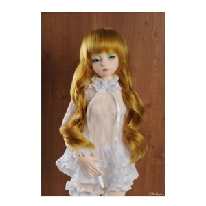 Dollmore 8-9 Goungju ST Wig R. Blond D3 (Парик рыжеватый блонд длинный с крупными локонами и челкой размер 20-23 см для кукол Доллмор / Пуллип)