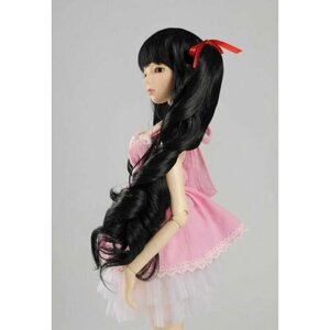 Dollmore 8-9 Moon G Wig Black (Парик черный с челкой и хвостиками размер 20-23 см для кукол Доллмор / Пуллип)