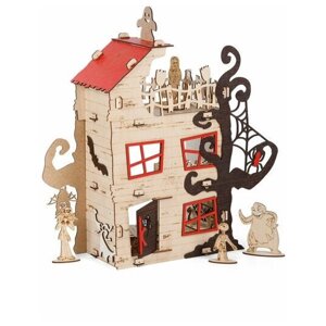 Дом для кукол Тутси "Дом привидений"мебель, фигуры в комплекте, дерево) 28х18х47 см