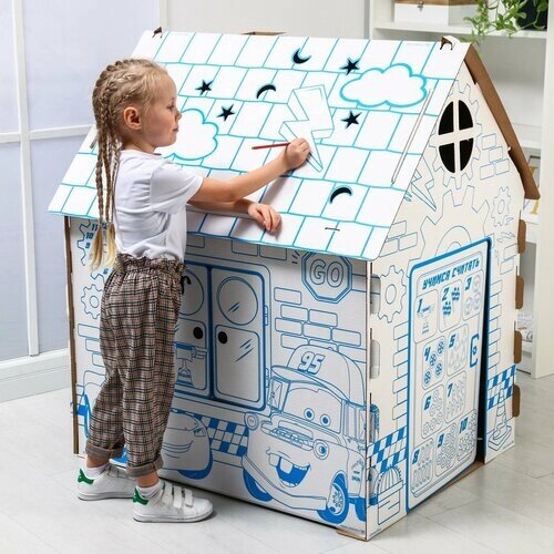 Дом-раскраска «Тачки», набор для творчества, дом из картона, Дисней от компании М.Видео - фото 1