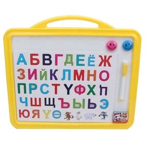 Доска для рисования детская Наша игрушка Русский алфавит (DZ-5099E) желтый